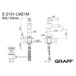 Graff Bali Bateria umywalkowa jednouchwytowa z korkiem Chrom E-2101-LM21M