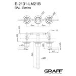 Graff Bali Bateria umywalkowa 3-otworowa podtynkowa 235 mm - element zewnętrzny Chrom E-2131-LM21B-T