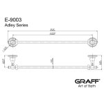 Graff Bali Wieszak na ręcznik ścienny 457 mm Chrom E-9003