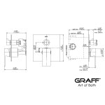 Graff Bateria natryskowa podtynkowa z przełącznikiem 3-drożnym - element zewnętrzny Chrom E-17071-LM46A-T