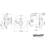 Graff Bateria natryskowa podtynkowa z przełącznikiem 2-drożnym - element zewnętrzny Chrom E-17030-LM46A-T