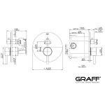 Graff Bateria natryskowa podtynkowa z przełącznikiem 3-drożnym - element zewnętrzny Chrom E-17031-LM45N-T