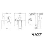 Graff Bateria natryskowa podtynkowa z przełącznikiem 3-drożnym - element zewnętrzny Chrom E-17041-LM36N-T