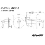 Graff Camden Bateria natryskowa termostatyczna podtynkowa - element zewnętrzny Chrom E-8031-LM48E-T