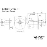 Graff Camden Bateria natryskowa termostatyczna podtynkowa - element zewnętrzny Chrom E-8031-C16E-T