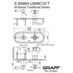 Graff Camden Bateria natryskowa termostatyczna 2-uchwytowa podtynkowa - element zewnętrzny Chrom E-8086H-LM48C16-T