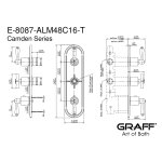 Graff Camden Bateria natryskowa termostatyczna 3-uchwytowa podtynkowa - element zewnętrzny Chrom E-8087-ALM48C16-T