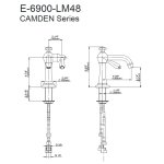 Graff Camden Bateria umywalkowa jednouchwytowa Chrom E-6900-LM48