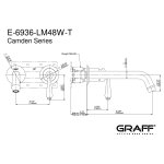 Graff Camden Bateria umywalkowa 2-otworowa podtynkowa 226 mm - element zewnętrzny Chrom E-6936-LM48W-T