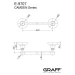 Graff Camden Wieszak na ręcznik ścienny 459 mm Chrom E-9707