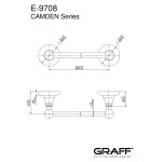 Graff Camden Wieszak na ręcznik ścienny 599 mm Chrom E-9708