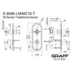 Graff Camden Bateria natryskowa termostatyczna 2-uchwytowa podtynkowa - element zewnętrzny Chrom E-8086-LM48C16-T