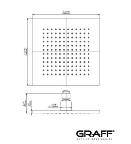 Graff Deszczownica 196x196 mm Chrom E-8438