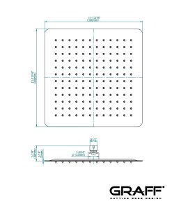 Graff Deszczownica 300x300 mm Polished Stell E-8473