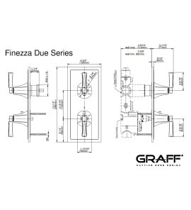 Graff Finezza Due Bateria prysznicowa termostatyczna 2-uchwytowa podtynkowa - element zewnętrzny Chrom E-8149H-C15E0-T