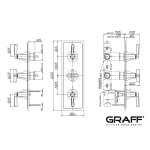 Graff Finezza Due Bateria prysznicowa termostatyczna 3-uchwytowa podtynkowa - element zewnętrzny Chrom E-8178H-1L2C-T