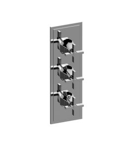 Graff Finezza Due Bateria prysznicowa termostatyczna 3-uchwytowa podtynkowa - element zewnętrzny Chrom E-8178-C15E0-T