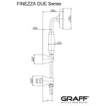 Graff Finezza Due Zestaw natryskowy podtynkowy z deszczownicą Ø 228 mm z zestawem prysznicowym - element zewnętrzny Chrom DUE01