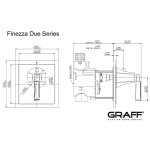 Graff Finezza Due Zestaw natryskowy termostatyczny podtynkowy z deszczownicą Ø 228 mm z zestawem prysznicowym - element zewnętrzny Chrom DUE02