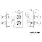 Graff Finezza Uno Bateria prysznicowa termostatyczna 2-uchwytowa podtynkowa - element zewnętrzny Chrom E-8049-C15E0-T