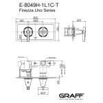 Graff Finezza Uno Bateria prysznicowa termostatyczna 2-uchwytowa podtynkowa - element zewnętrzny Chrom E-8049H-1L1C-T