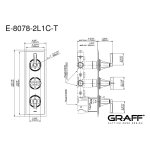 Graff Finezza Uno Bateria prysznicowa termostatyczna 3-uchwytowa podtynkowa - element zewnętrzny Chrom E-8078-1L2C-T