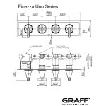 Graff Finezza Uno Bateria prysznicowa termostatyczna 4-uchwytowa podtynkowa - element zewnętrzny Chrom E-8079H-2L2C-T