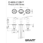 Graff Finezza Uno Bateria umywalkowa 3-otworowa podtynkowa 194 mm - element zewnętrzny Chrom E-6830-C15B-T