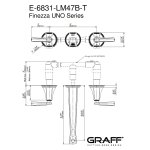 Graff Finezza Uno Bateria umywalkowa 3-otworowa podtynkowa 238 mm - element zewnętrzny Chrom E-6831-LM47B-T