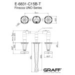 Graff Finezza Uno Bateria umywalkowa 3-otworowa podtynkowa 238 mm - element zewnętrzny Chrom E-6831-C15B-T