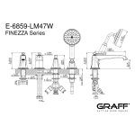 Graff Finezza Uno Bateria wannowa 4-otworowa z zestawem prysznicowym Chrom E-6859-LM47W