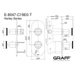 Graff Harley Bateria natryskowa podtynkowa 2-uchwytowa - element zewnętrzny Chrom E-8047-C19E0-T