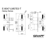 Graff Harley Bateria natryskowa podtynkowa 2-uchwytowa - element zewnętrzny Chrom E-8047-LM57E0-T