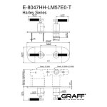 Graff Harley Bateria natryskowa podtynkowa 2-uchwytowa - element zewnętrzny Chrom E-8047HH-LM57E0-T