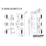 Graff Harley Bateria natryskowa podtynkowa 3-uchwytowa - element zewnętrzny Chrom E-8056-ALM57C19-T