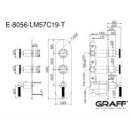 Graff Harley Bateria natryskowa podtynkowa 3-uchwytowa - element zewnętrzny Chrom E-8056-LM57C19-T