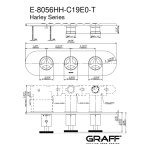 Graff Harley Bateria natryskowa podtynkowa 3-uchwytowa - element zewnętrzny Chrom E-8056HH-C19E0-T