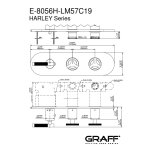 Graff Harley Bateria natryskowa podtynkowa 3-uchwytowa - element zewnętrzny Chrom E-8056HH-LM57C19-T