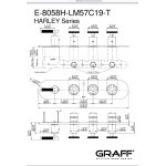 Graff Harley Bateria natryskowa podtynkowa 4-uchwytowa - element zewnętrzny Chrom E-8058HH-LM57C19-T