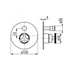 Graff Harley Bateria natryskowa z przełącznikiem PROGRESSIVE - element zewnętrzny Chrom E-7081-LM57-T