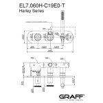 Graff Harley Bateria termostatyczna natryskowa podtynkowa z zestawem natryskowym - element zewnętrzny Chrom EL7.090H-C19E0-T