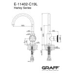 Graff Harley Bateria umywalkowa Chrom E-11402-C19L