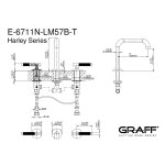 Graff Harley Bateria umywalkowa 3-otworowa Chrom E-6711N-LM57B