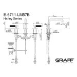 Graff Harley Bateria umywalkowa 3-otworowa z korkiem automatycznym Chrom E-6711-LM57B