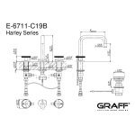 Graff Harley Bateria umywalkowa 3-otworowa z korkiem automatycznym Chrom E-6711-C19B