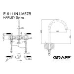 Graff Harley Bateria umywalkowa 3-otworowa Chrom E-6111N-LM57B