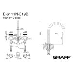 Graff Harley Bateria umywalkowa 3-otworowa Chrom E-6111N-C19B