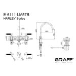 Graff Harley Bateria umywalkowa 3-otworowa z korkiem automatycznym Chrom E-6111-LM57B