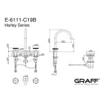 Graff Harley Bateria umywalkowa 3-otworowa z korkiem automatycznym Chrom E-6111-C19B