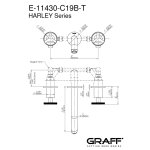 Graff Harley Bateria umywalkowa 3-otworowa podtynkowa - element zewnętrzny Chrom E-11430-C19B-T